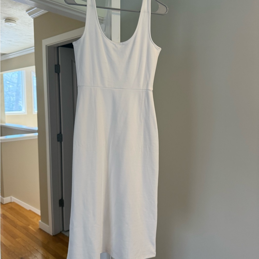 Leith White Sleeveless Scoop Neck Sundress